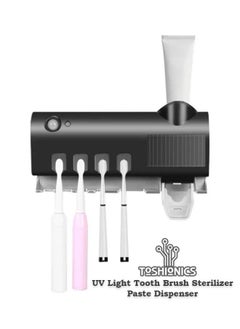 Buy Photosensitive UV Light Tooth Brush Sterilizer And Paste Dispenser Organizer Holder in UAE