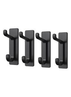 Buy 4 Pack Self Adhesive wall Hooks, Heavy Duty Stainless Steel Hooks, Easy to Install Bathroom Kitchen Organizer Hooks for hanging Towel, Clothes, utensils,No Drilling Needed in Saudi Arabia