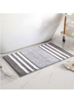 اشتري Bathroom Rugs Bath Mat 40x60cm Non-Slip Fluffy Soft Plush Microfiber Shower Carpet Rug Machine Washable Quick Dry Ultra Bath Mats for Tub Bathroom and Shower Grey. في الامارات