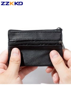 Buy New Zipper Large-Capacity Leather Coin Purse Sheepskin Portable Soft High-Quality Card Holder Fashion Business Men's Wallet in Saudi Arabia