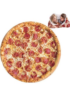 Buy Pizza Flannel Blanket Sofa Soft Throw Blankets Funny Food Blanket Large Beach Towel Perfect for Camping Home Bed Sleeping Blanket For Kids Child Dog(150CM) in Saudi Arabia