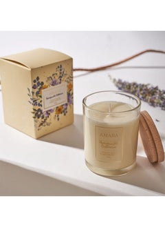 Buy Amara Scented Candle With Wood Lid Honeysuckle Galbanum Aromatherapy Candle For Stress Relief Long Lasting Relaxing Fragrant Candles For Home 198 g Cream in UAE