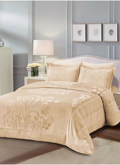 Buy Velvet Comforter Sets, 5 Pcs Single Size, Fits 120 x 200 cm Single Size Bed, With Removable Filling, Soft, Warm in Saudi Arabia