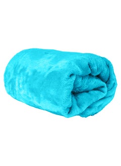 Buy Single Micro Fleece Flannel Blanket 260 GSM Super Plush and Comfy Throw Blanket Size 150 x 200cm Turquoise in UAE