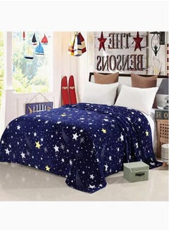 Buy Beautiful Stars Design Soft Fluffier Blanket Microfibre King Size in UAE