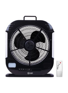 Buy Rechargeable Fan 20 Hours Working Time With Two Sides LED Lights USB Mobile Charger High Speed Remote Control 3 Modes of Speed in UAE
