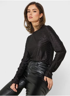 Buy Textured Knitted Top in UAE