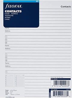 Buy Filofax A5 Name Address Email Telephone Fax Mobile Refill by  Paperback in UAE