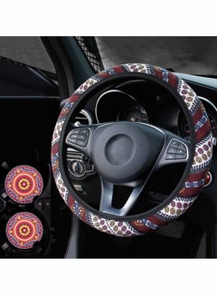Buy Wheel Cover, 15 inch Universal Bohemian Style Steering Wheel Covers Cloth Car Accessories for Women in UAE