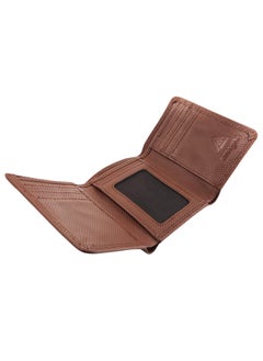 Buy Tri-Fold Genuine Leather Wallet for Men, Premium Leather Material with Versatile Compartment, Ideal for Traveling & Daily Use, Perfect Gift for Any Occasion- Chocolate in UAE