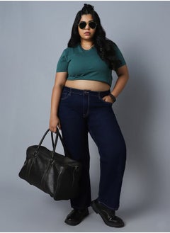 اشتري Plus High Rise Jeans with Button Closure في السعودية