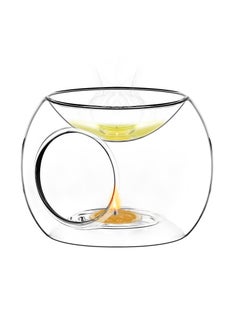 Buy Glass Oil Burner - Essential Oil Warmer for Scented, Clear Tealight Holder, Ideal for Home and Bedroom Decor in UAE
