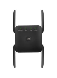 اشتري 1200Mbps Dual Frequency 2.4G/5G Wireless Repeater WiFi Signal Amplifier WiFi Range Extender for Home Office Black في السعودية