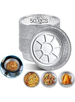 Buy 50Pcs Air Fryer Liners Greaseproof Nonstick Round Tinfoil in UAE