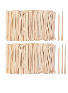 اشتري 100 Pack Wooden Waxing Sticks, Wax Spatulas Sticks Small Wax Applicator Sticks Wood Craft Sticks Spatulas Applicator for Hair Eyebrow Nose Removal (Without Handle) (Disinfected) في الامارات