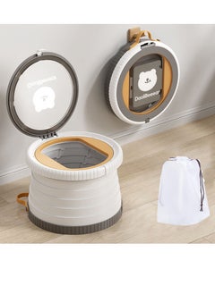 اشتري Travel Potty for Toddlers, Portable and Foldable Potty Training Toilet Seat for Kids, Suitable for Boys and Girls, Ideal for Camping, Outdoor, and Indoor Use (Gray Orange) في الامارات