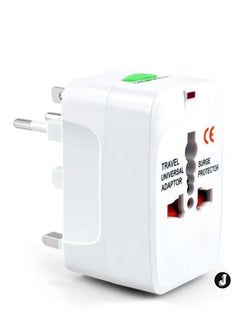 اشتري "New Universal Travel Adapter with USB Ports – All-in-One International Travel Charger (White)" في الامارات