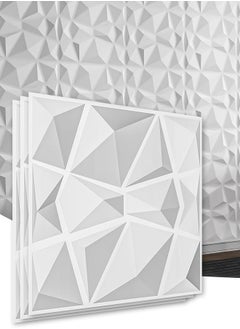 Buy 12PCS 3D Wall Panel PVC Diamond Texture Wall Panel Living Room Bedroom Waterproof Interior Decoration Panel 3D Wall Panel Diamond 3D Texture Wall Panel Sponge Double-Sided Tape 50X50cm Matte White in Saudi Arabia