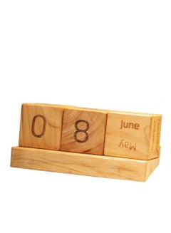 اشتري Wooden Perpetual Desk Calendar Home Office في الامارات