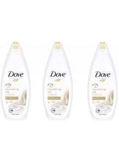 Buy Dove Nourishing Silk Body Wash 500ml x 3 | nourishes the driest skin | 0% sulfate SLES | Triple moisture serum in UAE