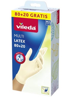 Buy Latex Disposable Gloves 80+20 M/L Size Powderfree Rubber Gloves in Saudi Arabia