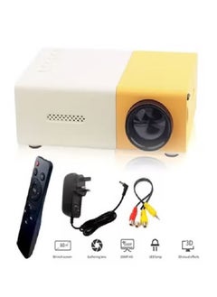 Buy YG300 Portable QVGA LED 400 Lumens Projector With Remote Control YG300 White/Yellow in Saudi Arabia