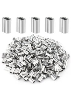 Buy 200 Pcs Aluminum Sleeves, Clips Aluminum Crimping Loop Sleeve Clips with Double Ferrules, Aluminum Crimping Loop Sleeve 1.5 mm, Cable Ferrule Wire Rope Sleeves Loop Sleeve in Saudi Arabia