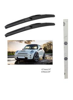 Buy Car Windshield Wiper Set, High Quality Material, Size 475 Mm, 19 Inch - 450 Mm, 28 Inch, 2 Pieces, Minicooper in Egypt