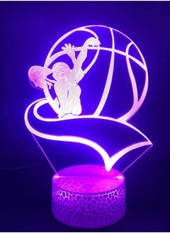 اشتري 3D Volleyball Night Light Lamp Illusion LED 7 Color Changing Touch Switch Table Desk Decoration Lamps Acrylic Flat ABS Base USB Cable Toy في الامارات