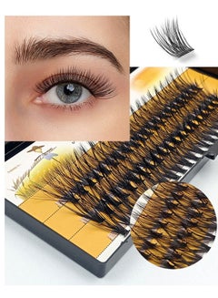 Buy Individual Eyelashes Set 60 Individual Cluster Lashes 15mm DIY Eyelash Extension Natural Look Reusable Glue Bonded Black in UAE