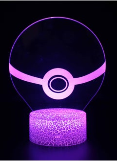 اشتري 3D Illusion Go Pokemon Night Light 16 Color Change Decor Lamp Desk Table Night Light Lamp for Kids Children 16 Color Changing with Remote Pikachu Ball في الامارات