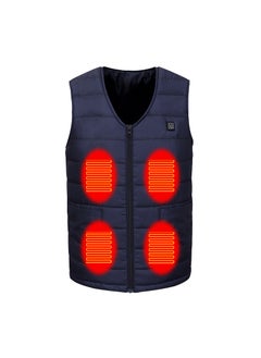 اشتري Unisex V-Neck Heated Vest Warm Cotton USB Blue في الامارات