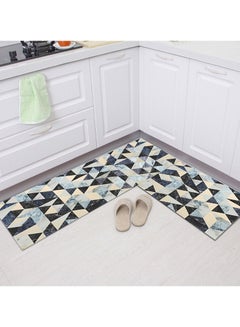 اشتري 2pcs Bath Kitchen floor Mats Waterproof Rugs Anti-slip Washable 40x60 + 40x120cm في الامارات