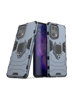 Buy Heavy Duty Hard Armor Case With Ring Compatible with Oppo Find X5 pro - Blue… in Egypt