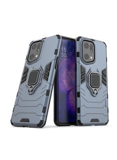 Buy Heavy Duty Hard Armor Case With Ring Compatible with Oppo Find X5 pro - Blue… in Egypt