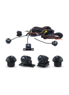 اشتري 360 Degree Bird View Surround System, 1080P HD Car Backup Camera System with Car DVR Recorder & 4 Reverse Cameras, Waterproof Universal Panoramic View All Round Front/Side/Rear View Camera for All Car في الامارات