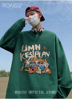 Buy Vintage Cartoon Bus Sweatshirt Long-Sleeve Crew Neck Cartoon Print Sweatshirt in Saudi Arabia