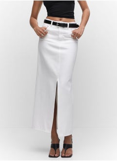 Buy High Waist Side Slit Skirt in Saudi Arabia