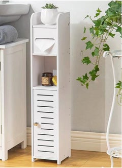 Buy 1-Piece Bathroom Multifunction Storage Cabinet Shower Shampoo Shelf Soap Organizer Storage Rack White 15x17x80 Centimeter in UAE