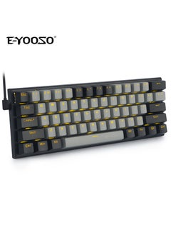 Buy 60% Wired Mechanical Gaming Keyboard with Red Switches, LED Backlit, Ultra-Compact Computer Keyboard for PS4/5, Windows, Mac OS (Grey Black) in Saudi Arabia