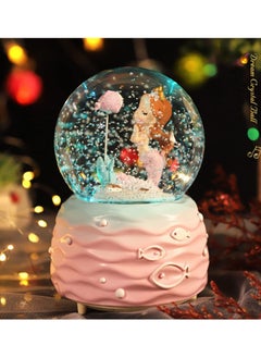 Buy Snow Globes, Mermaid Snowglobes with Musical, LED Lights, Glitter Display Decoration, Home Decor for Kids Room Essentials, Birthday Gift, Precious Keepsake, Cute Novelty Gifts and Collectibles (Pink) in Saudi Arabia