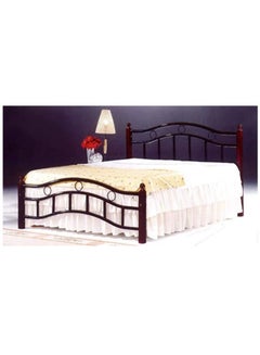 اشتري سرير خشبي فولاذي مزدوج الحجم بلون بني كرز - 120 × 190 سم مزدوج في الامارات