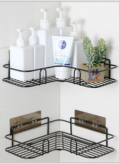 Buy 2 Pcs Wall Mount Self Adhesive Rotating Shower Caddy Corner Storage Shelf in UAE