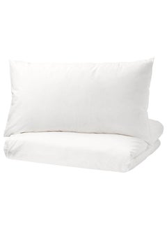 Buy Duvet Cover And 2 Pillowcases White 240X220 And 50X80 Cm in Saudi Arabia