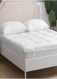 Buy Dormit Collection Luxury Style Comfortable Mattress Topper 550 GSM Soft, Reliable And Extra Thick, White in UAE