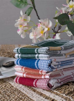 اشتري Kitchen Towels 100% Cotton Super Soft Absorbent Pack Of 12 Waffle Weave Dish Towels for Drying Dishes في السعودية