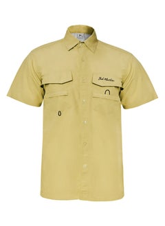 Buy Bob Marlin UPF50+ Uv Protection Button Up Fishing Shirts Yellow in UAE