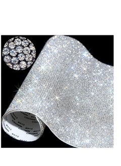 اشتري Bling Bling Crystal Rhinestones Sticker, DIY Car Decoration Sticker, Self-Adhesive Glitter Rhinestones Crystal Gem Stickers for Car and Gift Decoration, 9.4 x 7.9 Inch 12000 Pieces في السعودية