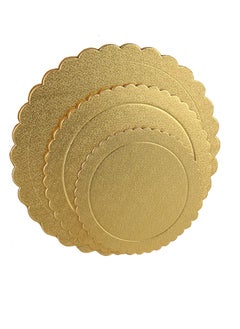 اشتري Cake Boards Rounds,15 Pack Gold Cake Base,8/10/12 inch Circle Cardboard, Disposable Round Cake Plate Pizza Base Stand Perfect for Cake Decorating,5 Each Size في الامارات