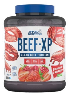 Buy Beef Xp Clear protein isolate (Strawberry Raspberry flavour) 1.8 kg - 28g Protein, Lactose Free, Dairy free in UAE